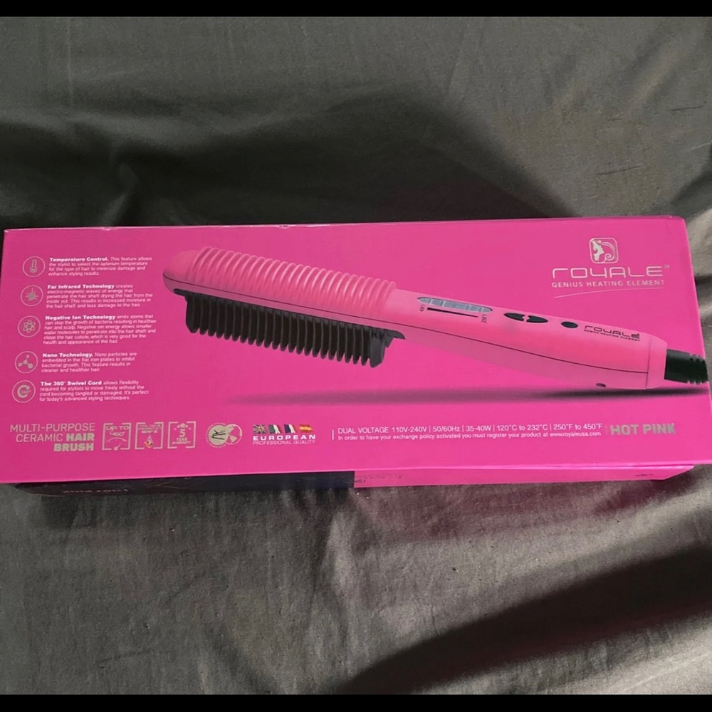 Hot pink royale multi purpose ceramic hair brush